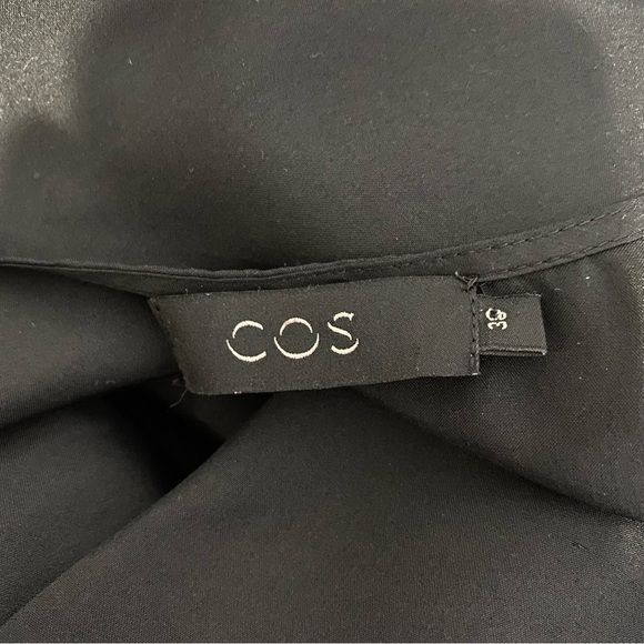 COS Black Silk Drop Waist Dress - Picture 4 of 8